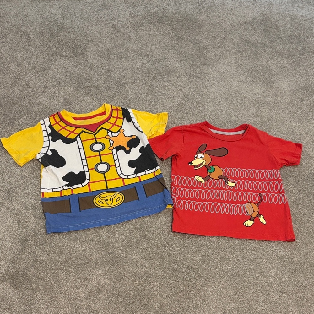 Toy Story Disney Kids Short Sleeve Tees - Red and Yellow